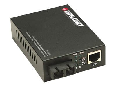 Intellinet Fast Ethernet Media Converter, 10/100Base-Tx to 100Base-Fx (SC) Multi-Mode, 2 km (1.24 mi) - Fibermedieomformer - 100Mb LAN - 10Base-T, 10