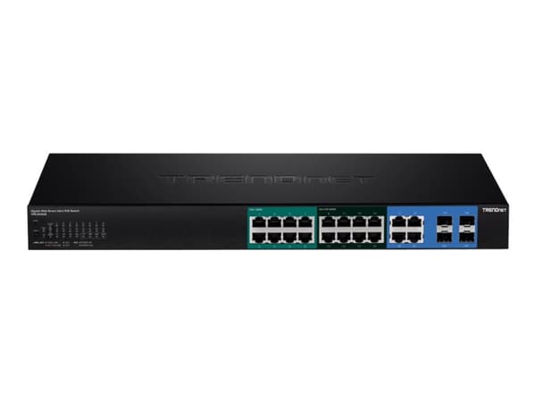 TRENDnet TPE 204US - Switch - smart - 8 x 10/100/1000 (UPOE) + 8 x 10/100/1000 (PoE+) + 4 x delad Gigabit SFP - rackmonterbar - UPOE (370 W)