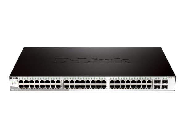 D-LINK DGS-1210-52, Gigabit Smart Switch with 48 10/100/1000Base-T ports and 4 Gigabit MiniGBIC (SFP) ports, 802.3x Flow Control, 802.3ad Link Aggreg