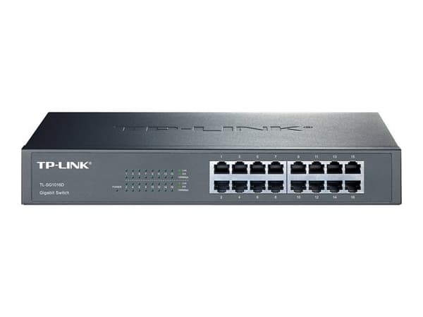 TP-Link TL-SG1016D 16-Port Gigabit Switch - Switch - ikke-styrt - 16 x 10/100/1000 - stasjonær