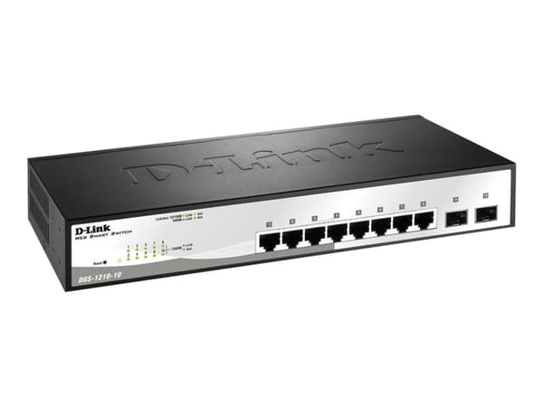 D-Link Smart+ DGS-1210-10 - Switch - Administrerad - 8 x 10/100/1000 + 2 x SFP - skrivbordsmodell, rackmonterbar