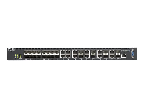 Zyxel XS3800-28 - Switch - L2+ - Administrator - 4 x 10GBase-T + 16 x 10 Gigabit SFP+ + 8 x kombo 10 Gigabit SFP+ - monterbar på stativ