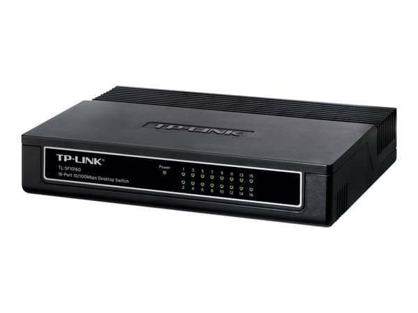 TP-Link TL-SF1016D, Hallitsematon, Fast Ethernet (10/100), Täysin kaksipuolinen, Seinäkiinnitteinen
