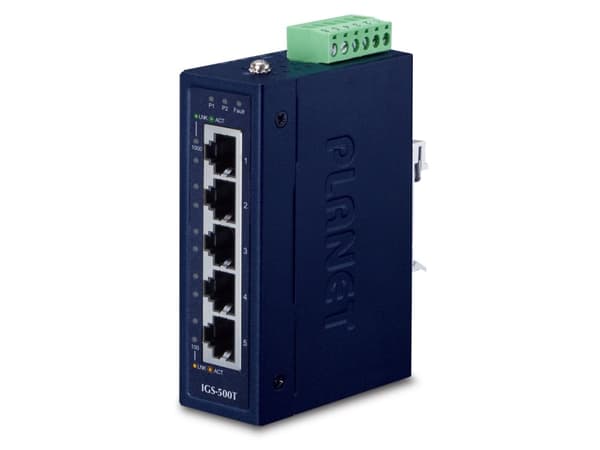 PLANET IGS-500T, Ohanterad, Gigabit Ethernet (10/100/1000), Full duplex, Monteringsbar på väggen