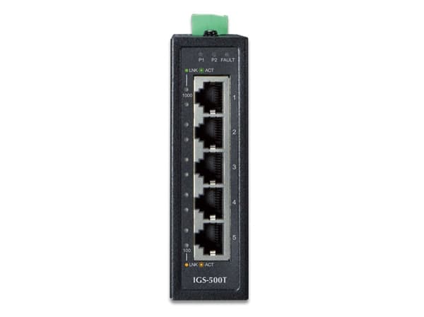PLANET IGS-500T, Ohanterad, Gigabit Ethernet (10/100/1000), Full duplex, Monteringsbar på väggen