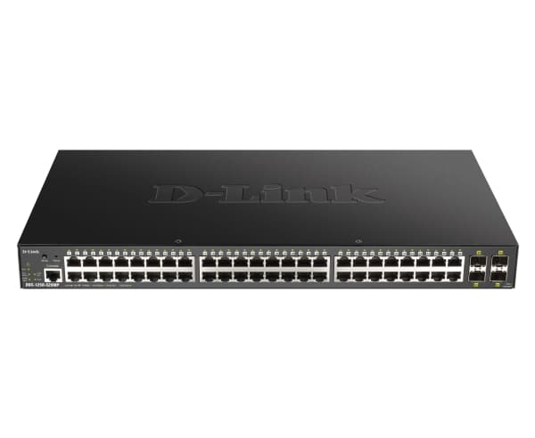 D-Link DGS 1250-52XMP - Switch - L3 Lite - smart - 48 x 10/100/1000 (PoE) + 4 x 10 Gigabit SFP+ - rackmonterbar - PoE (370 W)