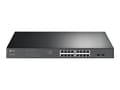 Miniatyrbilde 2 av 5: TP-Link JetStream TL-SG1218MPE - Switch - smart - 16 x 10/100/1000 (PoE+) + 2 x Gigabit SFP - rackmonterbar - PoE+ (192 W) - AC 100 - 240 V