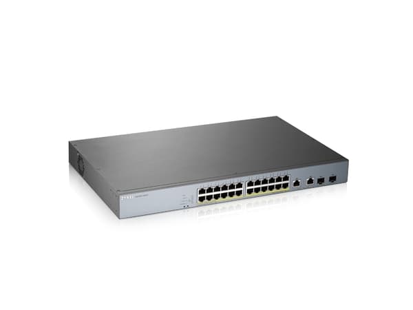 Zyxel GS1350-26HP - Switch - smart - 24 x 10/100/1000 (PoE+) + 2 x kombo Gigabit SFP (opplink) - stasjonær, rackmonterbar - PoE+ (375 W)