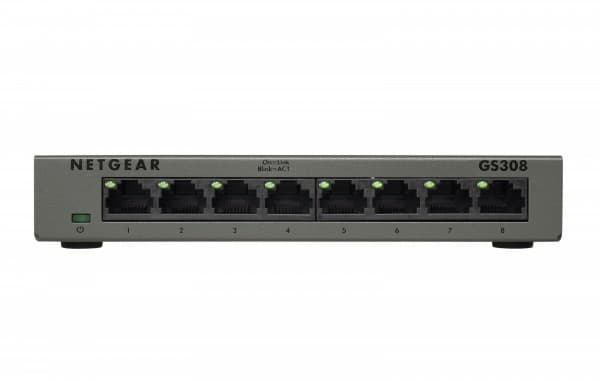 NETGEAR GS308v3 - Switch - ikke-styrt - 8 x 10/100/1000 - stasjonær, veggmonterbar