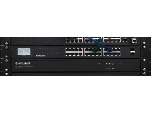 Intellinet 561433, hanterad, Gigabit Ethernet (10/100/1000), Full duplex, Strömförsörjning via Ethernet (PoE) stöd, Rackmontering