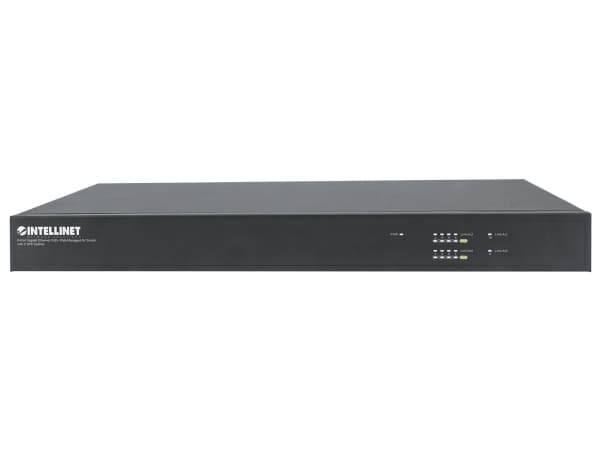 Intellinet 561433, hanterad, Gigabit Ethernet (10/100/1000), Full duplex, Strömförsörjning via Ethernet (PoE) stöd, Rackmontering
