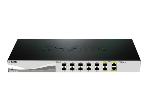 D-Link Web Smart DXS-1210-12SC - Switch - Administrerad - 10 x 10 Gigabit SFP+ + 2 x kombo 10 Gigabit SFP+ - skrivbordsmodell, rackmonterbar