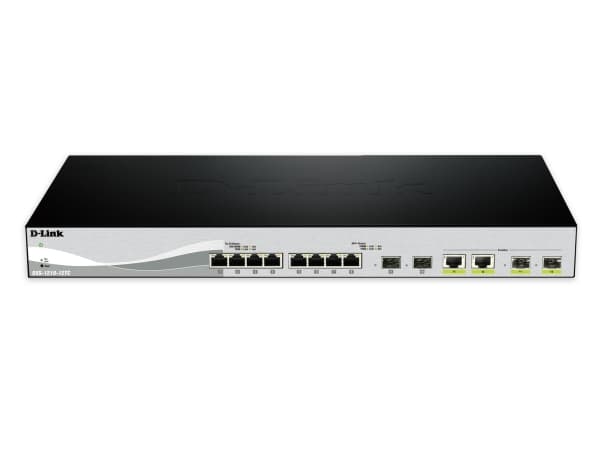 D-Link Web Smart DXS-1210-12SC - Switch - Administrerad - 10 x 10 Gigabit SFP+ + 2 x kombo 10 Gigabit SFP+ - skrivbordsmodell, rackmonterbar