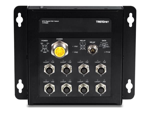TRENDnet TI-TPG80 - Switch - ohanterad - 8 x 100/1000/10000 + 1 x delad Gigabit SFP + 1 x SFP - väggmonterbar - Likström - TAA-kompatibel