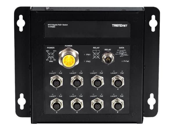 TRENDnet TI-TPG80 - Switch - ohanterad - 8 x 100/1000/10000 + 1 x delad Gigabit SFP + 1 x SFP - väggmonterbar - Likström - TAA-kompatibel