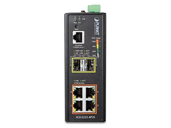 PLANET IGS-5225-4P2S, Hallittu, L2+, Gigabit Ethernet (10/100/1000), Täysin kaksipuolinen, Power over Ethernet -tuki, Seinäkiinnitteinen