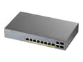 Miniatyrbild 1 av 5: Zyxel GS1350-12HP - Switch - smart - 8 x 10/100/1000 (PoE+) + 2 x 10/100/1000 (upplänk) + 2 x gigabit SFP (upplänk) - skrivbordsmodell, rackmonterbar