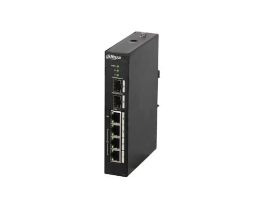 Dahua DH-PFS3206-4P-96 - Switch - ohanterad - 1 x 10/100/1000Base-T (High PoE) + 3 x 10/100Base-T (PoE+) + 2 x 1000Base-X SFP - skrivbordsmodell - Hi