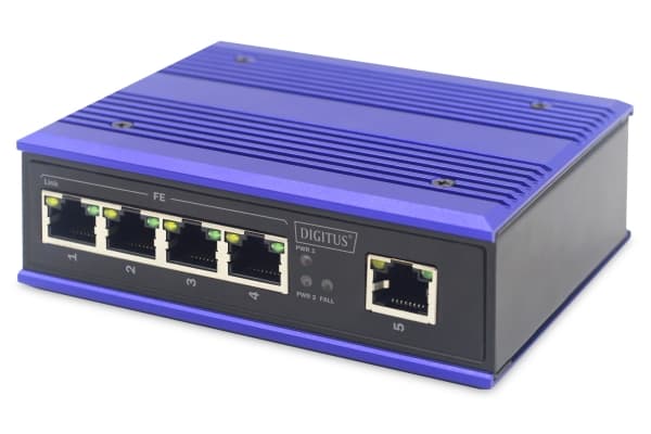 DIGITUS Professional DN-650105 Industrial - Switch - ohanterad - 5 x 10/100 - DIN-skenmonterbar - Likström