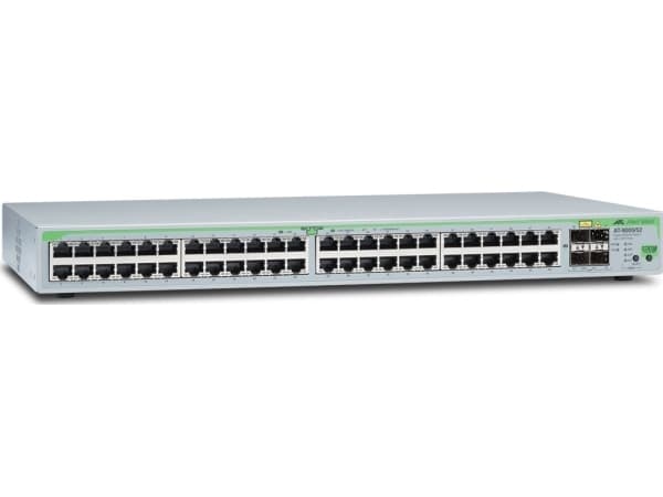 Allied Telesis AT GS980M/52 - Switch - Administrerad - 48 x 10/100/1000 + 4 x Gigabit SFP - skrivbordsmodell, rackmonterbar, väggmonterbar