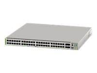 Allied Telesis AT GS980M/52 - Switch - Administrerad - 48 x 10/100/1000 + 4 x Gigabit SFP - skrivbordsmodell, rackmonterbar, väggmonterbar Grå