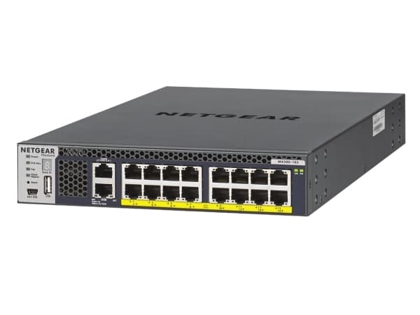 NETGEAR M4300-16X - Switch - L3 - Administreret - 16 x 100/1000/2.5G/5G/10GBase-T (PoE+) - monterbar på stativ - PoE+ (199 W)