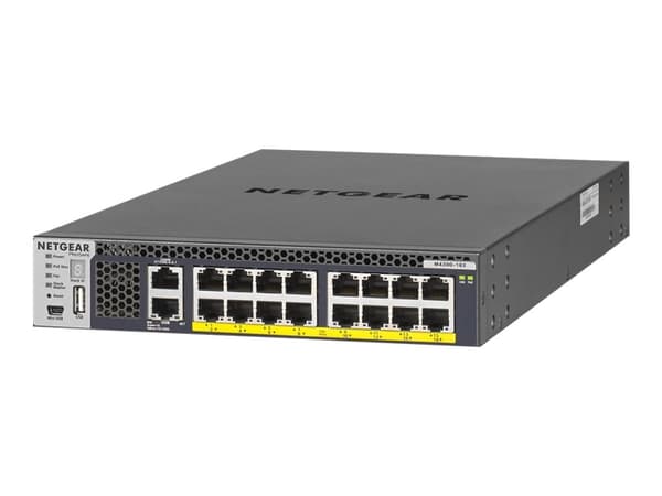 NETGEAR M4300-16X - Switch - L3 - Administreret - 16 x 100/1000/2.5G/5G/10GBase-T (PoE+) - monterbar på stativ - PoE+ (199 W)