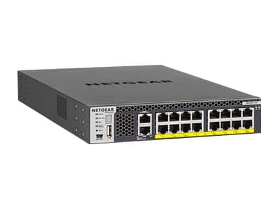 NETGEAR M4300-16X - Switch - L3 - Styrt - 16 x 100/1000/2.5G/5G/10GBase-T (PoE+) - rackmonterbar - PoE+ (199 W) Sort