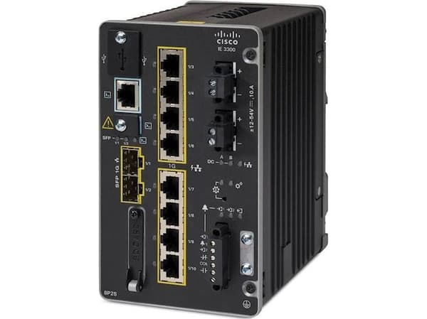 Cisco Catalyst IE3300 Rugged Series - Switch - Styrt - 10 x 10/100/1000 (8 PoE+) + 2 x SFP - DIN-skinnemonterbar - PoE+ (360 W) - DC-strøm