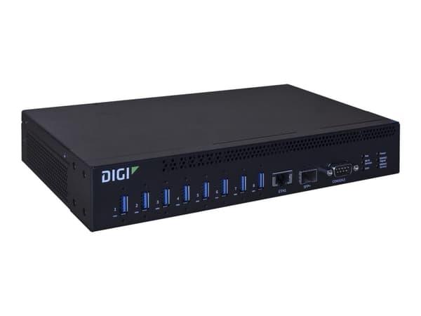 Digi AnywhereUSB 8 Plus - Hubb - Administrerad - 8 x USB 3.1 Gen 1 + 1 x 1 Gigabit / 10 Gigabit SFP+ + 1 x SFP+ - skrivbordsmodell, bordsmonterbar
