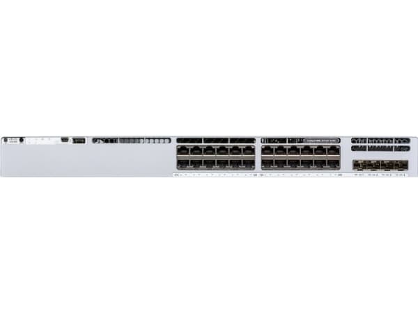 Cisco Catalyst 9300L - Network Essentials - switch - L3 - Styrt - 24 x 10/100/1000 (PoE+) + 4 x Gigabit SFP (opplink) - rackmonterbar - PoE+ (505 W)