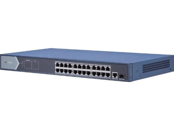 Hikvision Pro Series DS-3E0526P-E - Switch - ikke-styrt - 24 x 10/100/1000 (PoE+) + 1 x 10/100/1000 + 1 x Gigabit SFP - stasjonær, rackmonterbar - Po