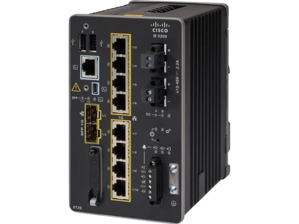 Cisco Catalyst IE3200 Rugged Series - Network Essentials - switch - Administrerad - 8 x 10/100/1000 + 2 x Gigabit SFP - DIN-skenmonterbar - DC power