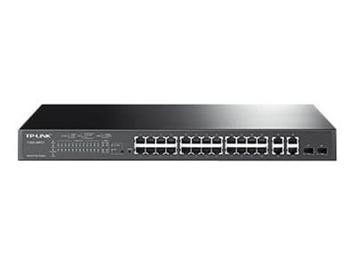 TP-Link Smart PoE Switch T1500-28PCT - Switch - 24 x 10/100 (PoE) + 2 x SFP + 4 x 10/100/1000 - rackmonterbar - PoE