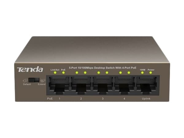 Tenda TEF1105P-4-63W - Switch - ikke administreret - 4 x 10/100 (PoE) + 1 x 10/100 - desktop - PoE (58 W)