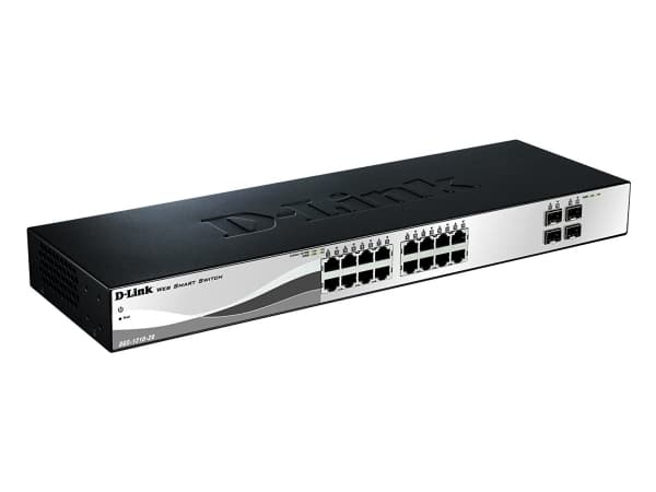 D-Link Web Smart DGS-1210-20 - Kytkin - Hallittu - 16 x 10/100/1000 + 4 x Gigabit SFP - pöytäkone, telineeseen asennettava