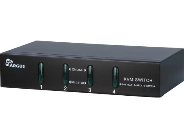 Argus KVM-AS-41UA - Omkopplare för tangentbord/video/mus/ljud - 4 x KVM/ljud - skrivbordsmodell