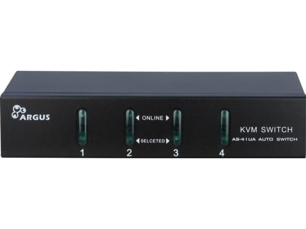 Argus KVM-AS-41UA - Omkopplare för tangentbord/video/mus/ljud - 4 x KVM/ljud - skrivbordsmodell