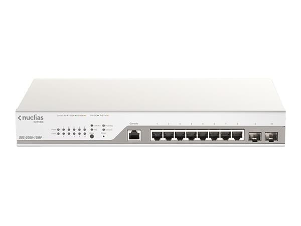 D-Link DBS-2000-10MP, Hallittu, L2, Gigabit Ethernet (10/100/1000), Power over Ethernet -tuki, Telineasennus