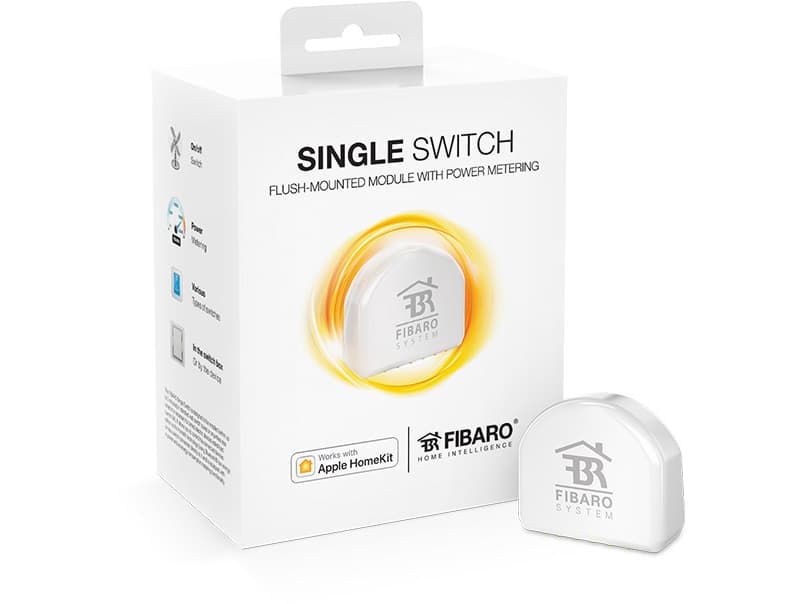 Fibaro Single Switch - Uttagsomkopplare - trådlös - Bluetooth - 2.4 Ghz