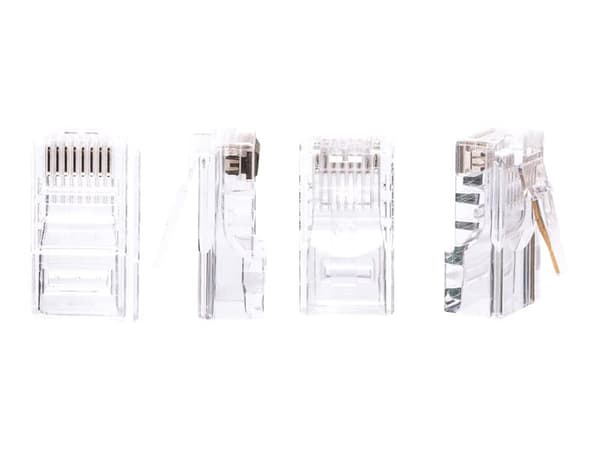 Netrack - Nettverkkontakt - RJ-45 (hann) - UTP - CAT 5e - fargeløs (en pakke 100)