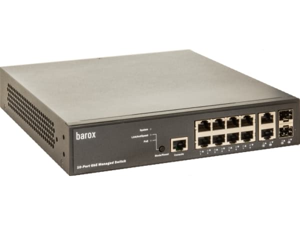 Barox RY-LGSP23-10G, hanterad, L2/L3, Gigabit Ethernet (10/100/1000), Strömförsörjning via Ethernet (PoE) stöd, Rackmontering, 1U Svart