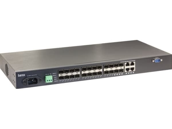 Barox RY-LGSO25-24, hanterad, L2/L3, Gigabit Ethernet (10/100/1000), Full duplex, Rackmontering, 1U