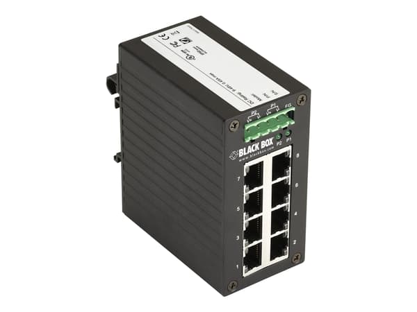 Black Box Hardened Gigabit Edge Switch - Switch - 8 x 10/100/1000 - DIN-skenmonterbar - TAA-kompatibel