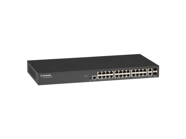 Black Box - Switch - L2+ - Administrerad - 24 x 10/100/1000 + 2 x kombinations-Gigabit SFP - rackmonterbar