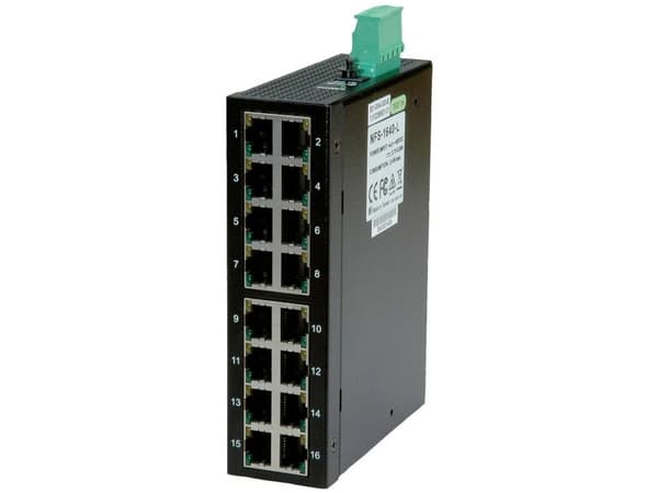 ROLINE Industrial Switch, 16x RJ-45, unmanaged, Täysin kaksipuolinen