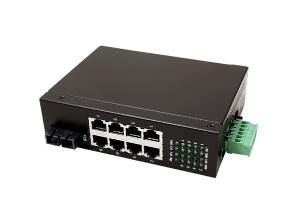 ROLINE Industrial Switch, 7x RJ-45, 1x SC, unmanaged, Full tosidig
