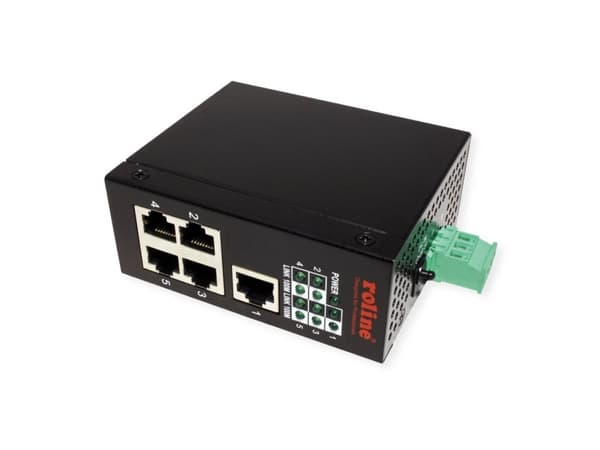 ROLINE Industrial Switch, 5x RJ-45, unmanaged, Full duplex