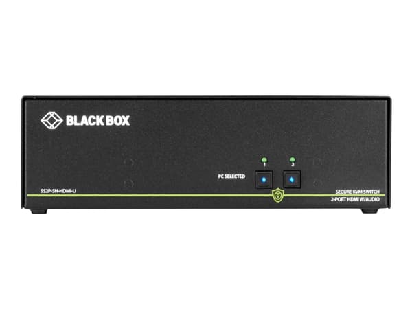 Black Box SECURE NIAP - Single-Head - omkopplare för tangentbord/video/mus/ljud - 2 x KVM/ljud - 1 lokal användare - skrivbordsmodell - TAA-kompatibe