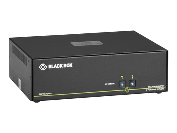Black Box SECURE NIAP - Single-Head - omkopplare för tangentbord/video/mus/ljud - 2 x KVM/ljud - 1 lokal användare - skrivbordsmodell - TAA-kompatibe